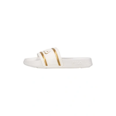 Image of Fila Women&#039;s Morro Bay Logo Slipper Wmn Loafer, White Gold, 8.5 UK Narrow