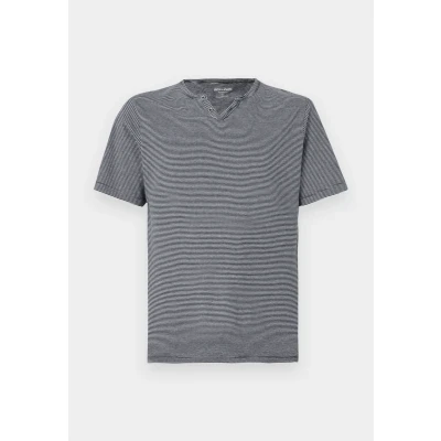 Image of Jack &amp; Jones Jjesplit NECK Stripe TEE Print Tshirt, Men&#039;s, Size: Medium, Cloud dancer