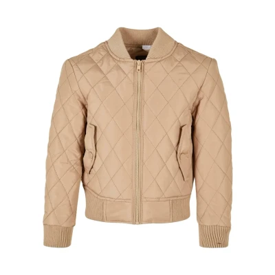 Image of Urban Classics Diamond Quilt Bomber Jacket for kids, Size: 5 6y, Unionbeige