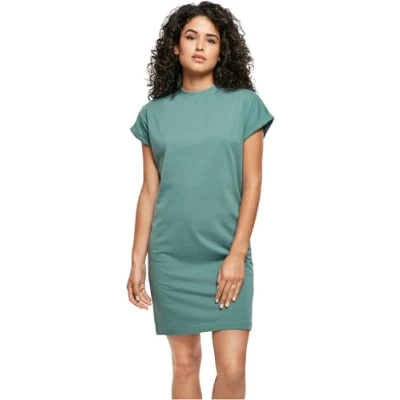 Image of Urban Classics Ladies Organic Cotton CUT ON Sleeve TEE Dress Jersey dress, Women&#039;s, Size: 3XL, Paleleaf