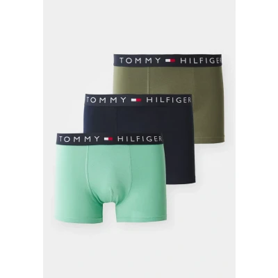 Image of Tommy Hilfiger Original Trunk 3 PACK Pants, Men&#039;s, Size: Small, Green/light pink/dark blue