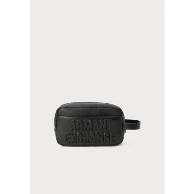 Image of Armani Exchange Beauty CASE Unisex Wash bag, Size: One Size, Black