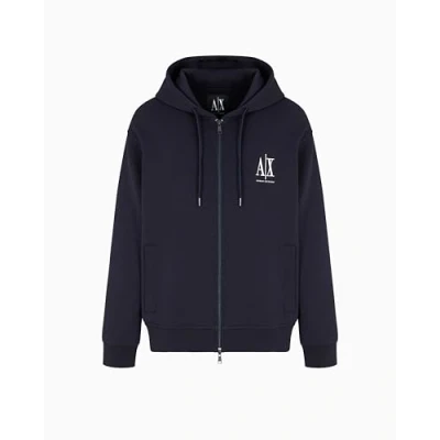 Image of Armani Exchange Zipup sweatshirt, Men&#039;s, Size: XS, Deep navy