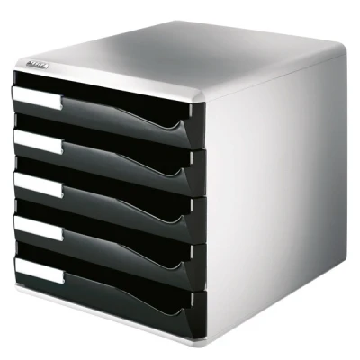 Image of Leitz 5 A4 Drawer Cabinet, Organiser, Post Set, Black