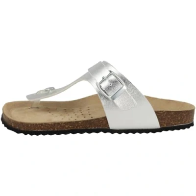 Image of Geox D Brionia K Tbar sandals, Women&#039;s, Size: 7, Silver High quality imitation leather