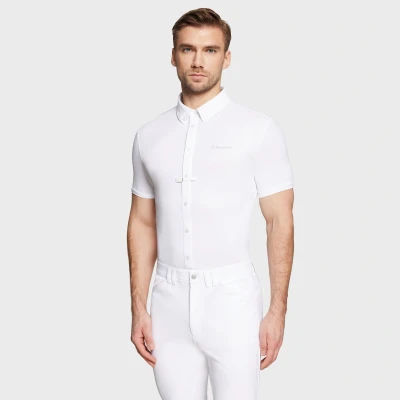 Image of Samshield Mens Corentin Show Shirt Short Sleeves White Large Shirts Horse &amp; Equestrian