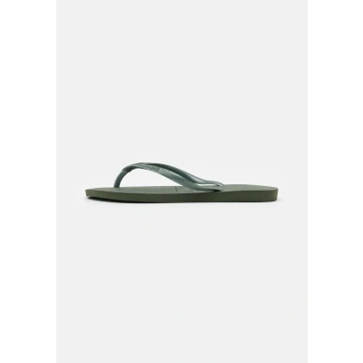 Image of Havaianas Women&#039;s Slim Flip Flop, Green Olive, 1/2 UK