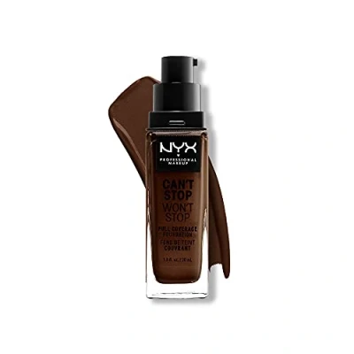 Image of NYX Professional Makeup Can&#039;t Stop Won&#039;t 24 Hour Foundation (Various Shades) Deep Ebony