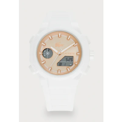 Image of Lacoste Chronograph watch white/roségold, Size: One Size, White/rosé gold