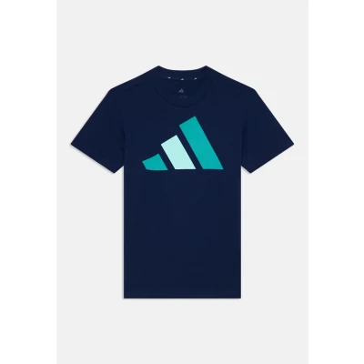 Image of adidas Performance Essentials Junior Unisex Print Tshirt for kids, Size: 13 14y, Dark blue/pure teal/halo mint