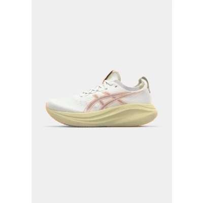 Image of Asics GEL Nimbus 27 Road running shoes, Men&#039;s, Size: 6.5, White/fawn shoes