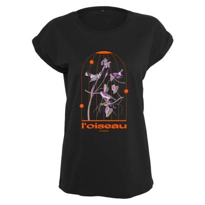 Image of Merchcode Damen Ladies L ́OISEAU DE Paradis Print Tshirt, Women&#039;s, Size: XS, Black