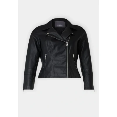 Image of ONLY Carmakoma Caremmy Biker Faux leather jacket, Women&#039;s, Size: 24, Black