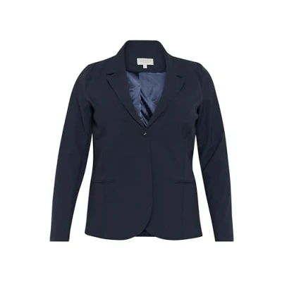 Image of Kaffe Curve Women&#039;s Kcjia Casual Blazer, Midnight Navy, 18 Plus