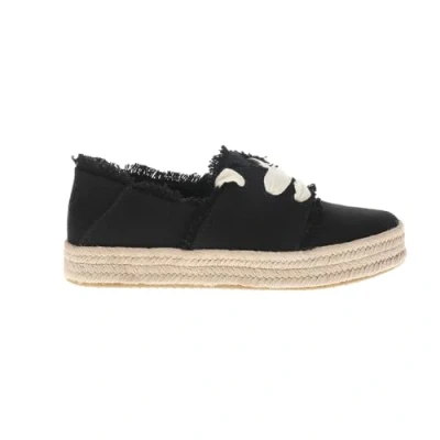 Image of TOMS Carolina LACE UP Espadrilles, Women&#039;s, Size: 5, Black Textile