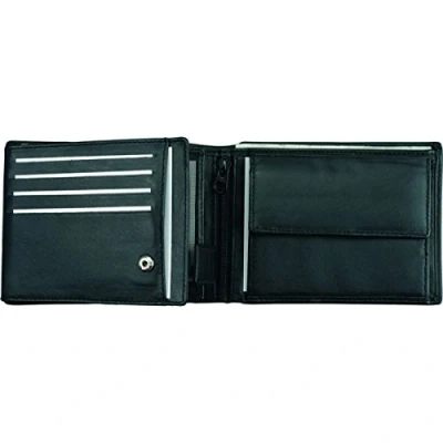Image of Alassio Wallet in Landscape Made from Nappa Leather Purse 12 cm, x 9 2 cm Black, Coin Pouch