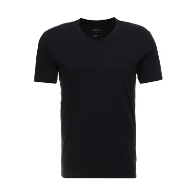 Image of Armani Exchange Men&#039;s Pima Cotton V Neck T Shirt, Blue, XXL