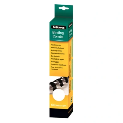 Image of Fellowes A4 14 mm Plastic Binding Combs for Comb Machine, Binds 81 to 100 Pages, White, Pack of 25, 5331603
