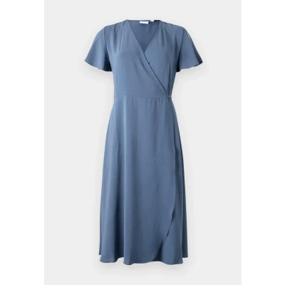 Image of VILA Vilovie WRAP Dress Day dress, Women&#039;s, Size: 12, Vintage indigo