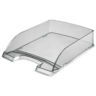 Image of Leitz A4 Letter Tray, Transparent Smoked Grey, Plus Range, 52260092