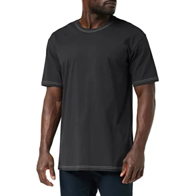 Image of Urban Classics Heavy Oversized Contrast Stitch TEE Print Tshirt, Men&#039;s, Size: Large, Black/neongreen