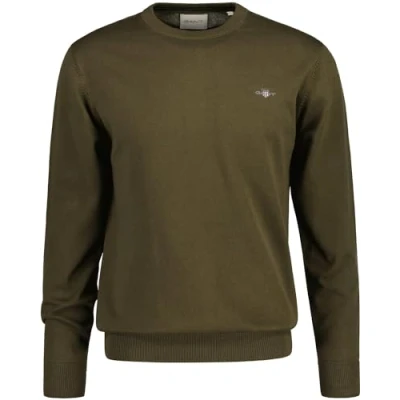 Image of GANT Classic Cneck Jumper, Men&#039;s, Size: XL, Juniper green