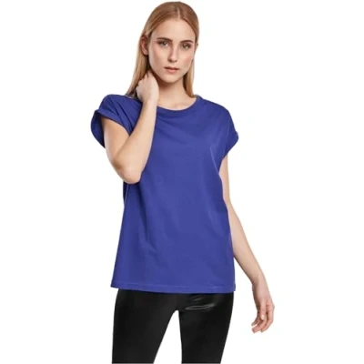 Image of Urban Classics Extended Shoulder Basic Tshirt, Women&#039;s, Size: Medium, Bluepurple
