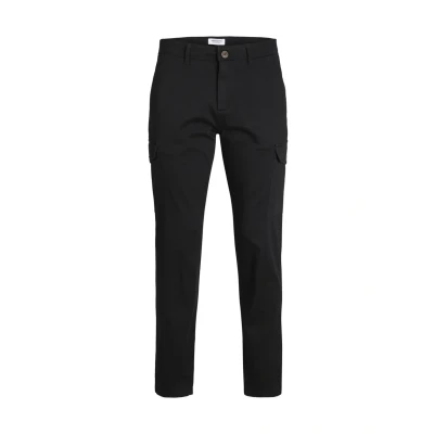 Image of JACK &amp; JONES Mens Harlow Cargo Trouser, Black, 30W / 34L