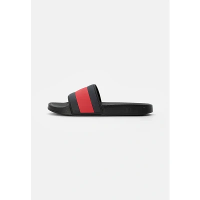 Image of Tommy Hilfiger FLAG Pool Slide slides, Men&#039;s, Size: 9, Black Synthetics
