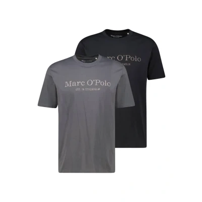 Image of Marc O&#039;Polo BIG LOGO 2 PACK Print Tshirt, Men&#039;s, Size: Large, Black grey