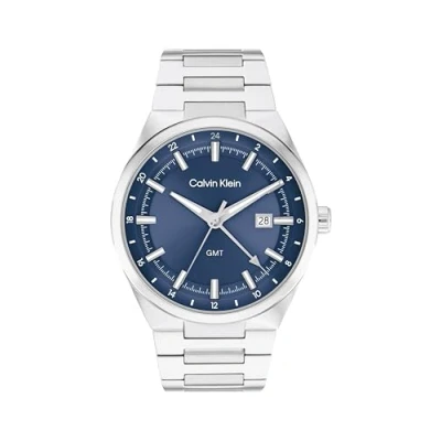 Image of Calvin Klein Distinguish Watch silvercoloured/blue, Men&#039;s, Size: One Size, Silver coloured/blue