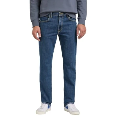 Image of Lee Brooklyn Straight leg jeans, Men&#039;s, Size: 38x30, Mid stonewash