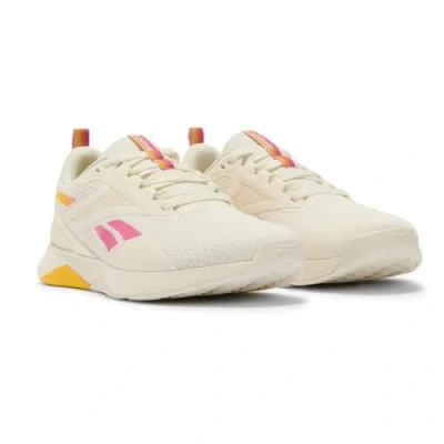 Image of Reebok Nanoflex TR 2 Training shoe, Women&#039;s, Size: 105, Chalk/true pink/golden haze shoes