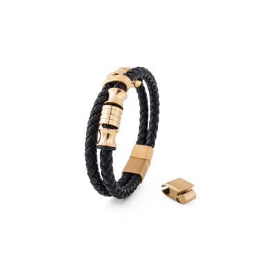 Image of Akitsune Gracilitas Bracelet, Men&#039;s, Size: 8,27&#039;&#039;, Gold black