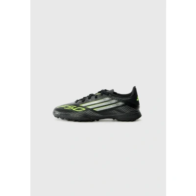 Image of adidas Performance F50 League Unisex Astro turf trainers for kids, Size: 11K, Core black/iron/lucid lemon shoes