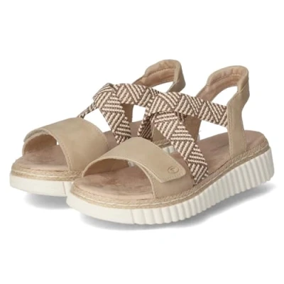Image of TOM Tailor Platform sandals, Women&#039;s, Size: 3, Sand Imitation leather/ textile