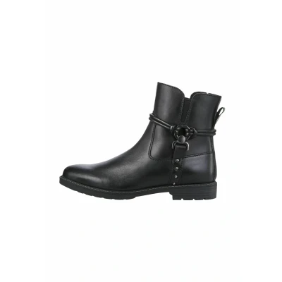 Image of MARCO TOZZI Damen Stiefeletten ohne Absatz aus Leder Flach, Schwarz (Black), 40 EU