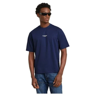 Image of G Star Center Chest BOXY Basic Tshirt, Men&#039;s, Size: Small, Imperial blue