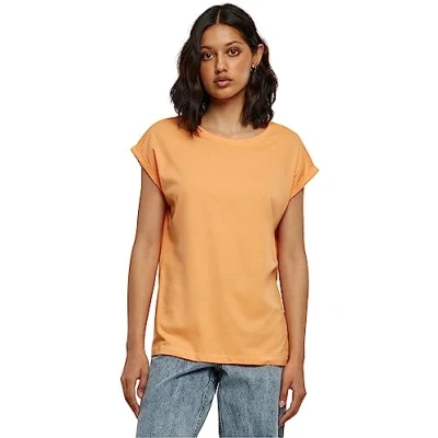 Image of Urban Classics Extended Shoulder Basic Tshirt, Women&#039;s, Size: XL, Papaya