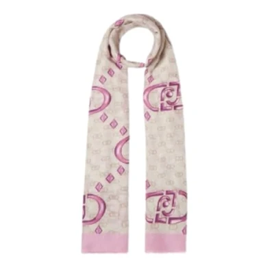 Image of LIU JO Stola LOGO Sketch Scarf, Women&#039;s, Size: One Size, Bright candy
