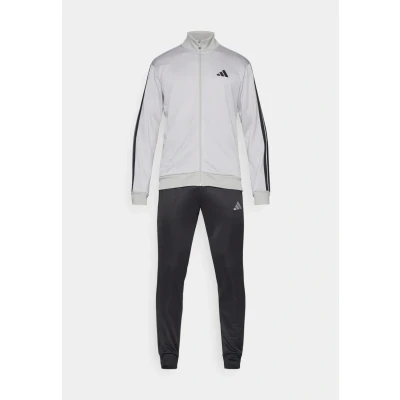 Image of adidas Sportswear Basic Stripes SET Tracksuit, Men&#039;s, Size: XS, Medium grey heather/solid