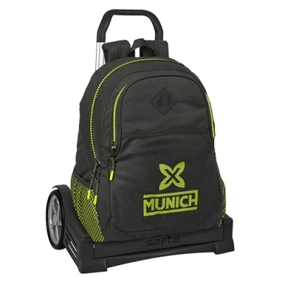 Image of Safta MUNICH BEAT School Backpack, Ergonomic with Evolution Trolley, Ideal for Children of Different Ages, Comfortable and Versatile, Quality Resistance, 32 x 16 44 cm, Black,