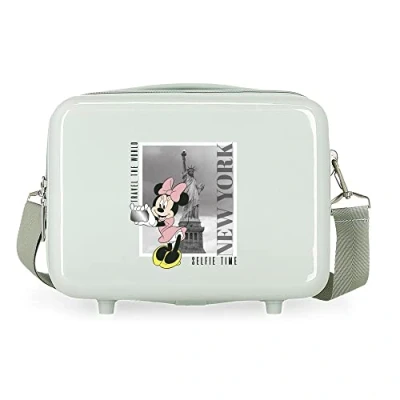 Image of Disney Mickey and Minnie Travel The World Toiletry Bag, One Size, New York Green, bag