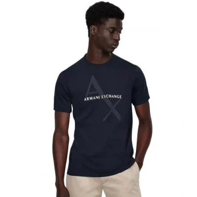 Image of Armani Exchange Print Tshirt, Men&#039;s, Size: Large, Navy