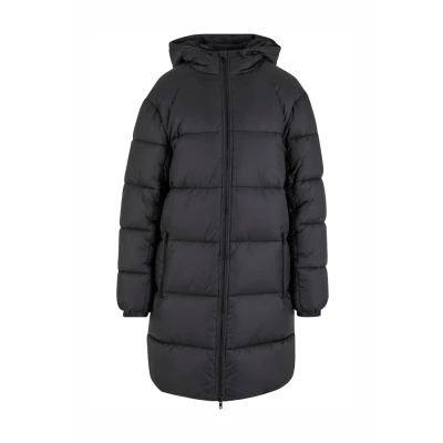 Image of Urban Classics LONG Puffer Winter coat, Women&#039;s, Size: Large, Black