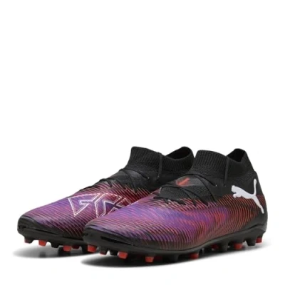Image of Puma Future 8 PRO MG Moulded stud football boots, Men&#039;s, Size: 7.5, Black/white/glowing red Synthetics/textile