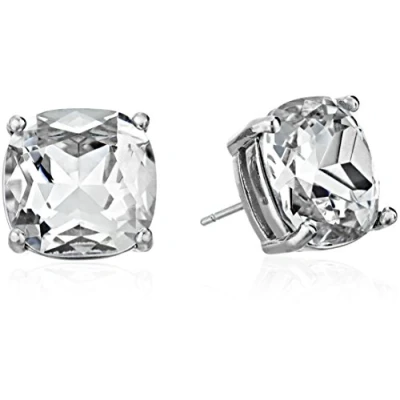 Image of kate spade new york Small Square Studs Earrings clear/silvercoloured, Women&#039;s, Size: One Size, Clear/silver coloured
