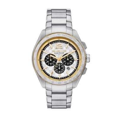 Image of Michael Kors Accelerator Chronograph watch silvercoloured, Men&#039;s, Size: One Size, Silver coloured