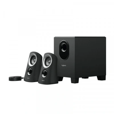 Image of Logitech Z313 2.1 Speaker System with Subwoofer, 50 Watt Peak, 3.5 mm Input, Headphone Jack, Controls on Control Unit, EU Plug, PC/TV/Tablet/Mobile Phone Black