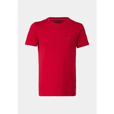 Image of Tommy Hilfiger Stretch SLIM FIT TEE Basic Tshirt, Men&#039;s, Size: XS, Medium red